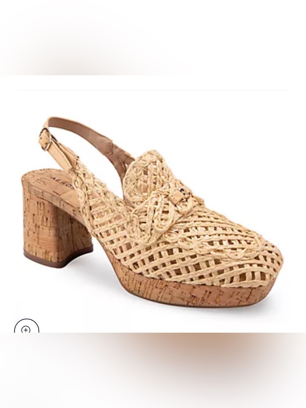Aerosoles Woven Cork Slingback Heel - Natural